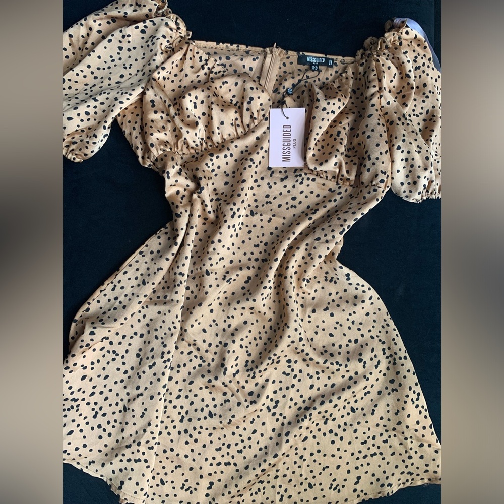 Missguided Polka Dot Satin Dress